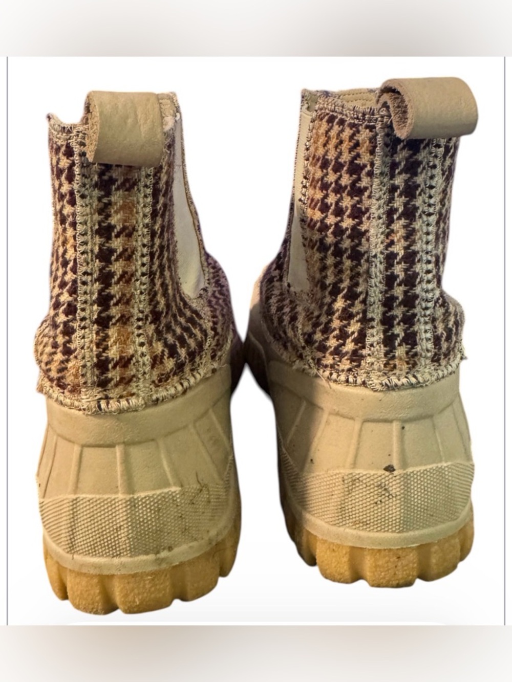 Diemme Balbi Houndstooth Chelsea Boots Lug Sole Italian Designer Duck Boot 38 7 - Picture 4 of 6